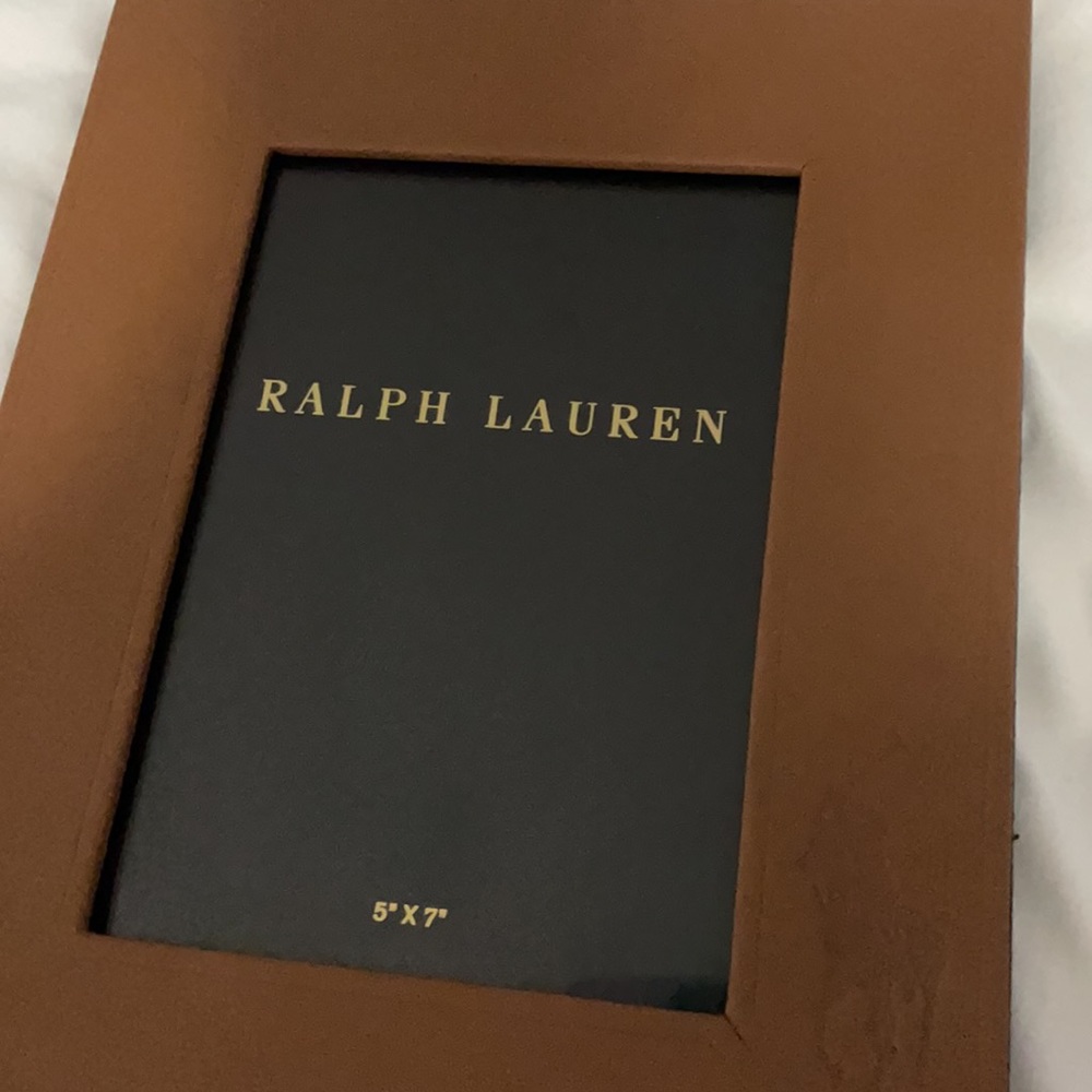 5x7 Ralph Lauren polo brown leather picture frame